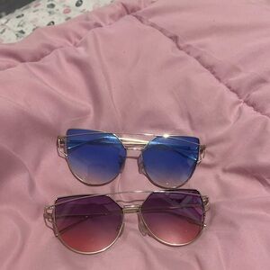 Gradient Aviator Sunglasses - Blue & Purple Lenses